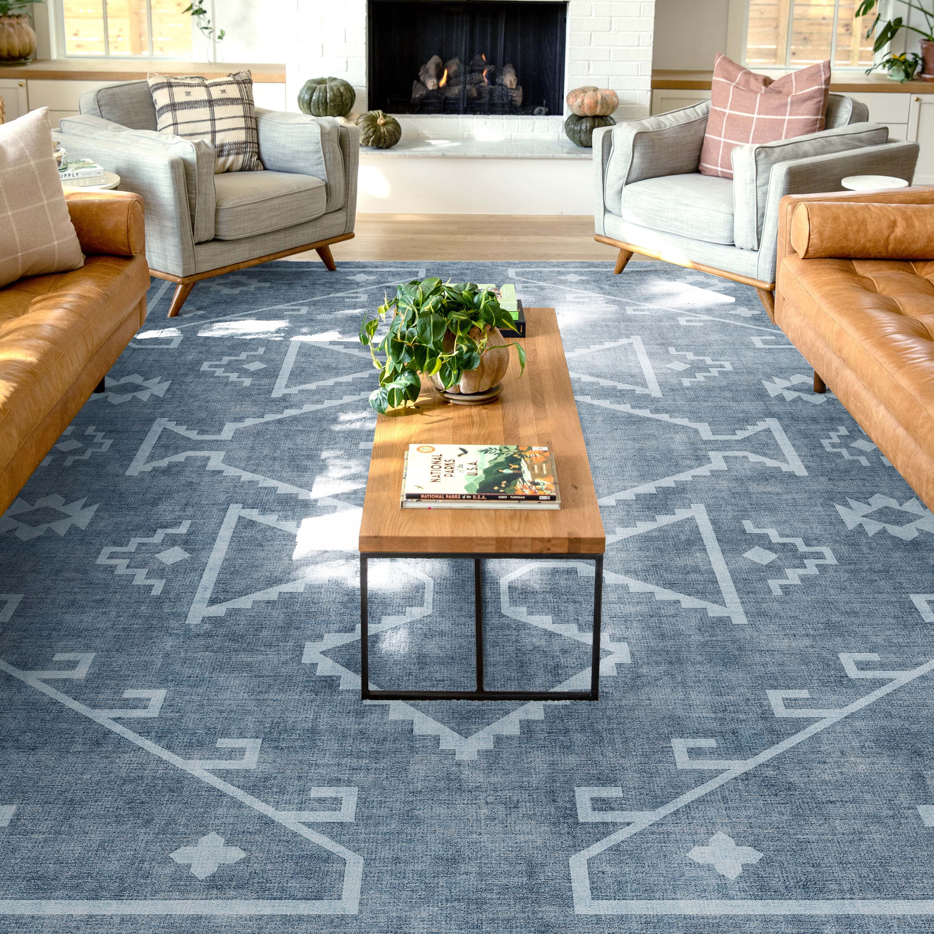 Well Woven Apollo Bottineau Vintage Southwestern Blue Flatweave 7'7" x 9'10" Area Rug