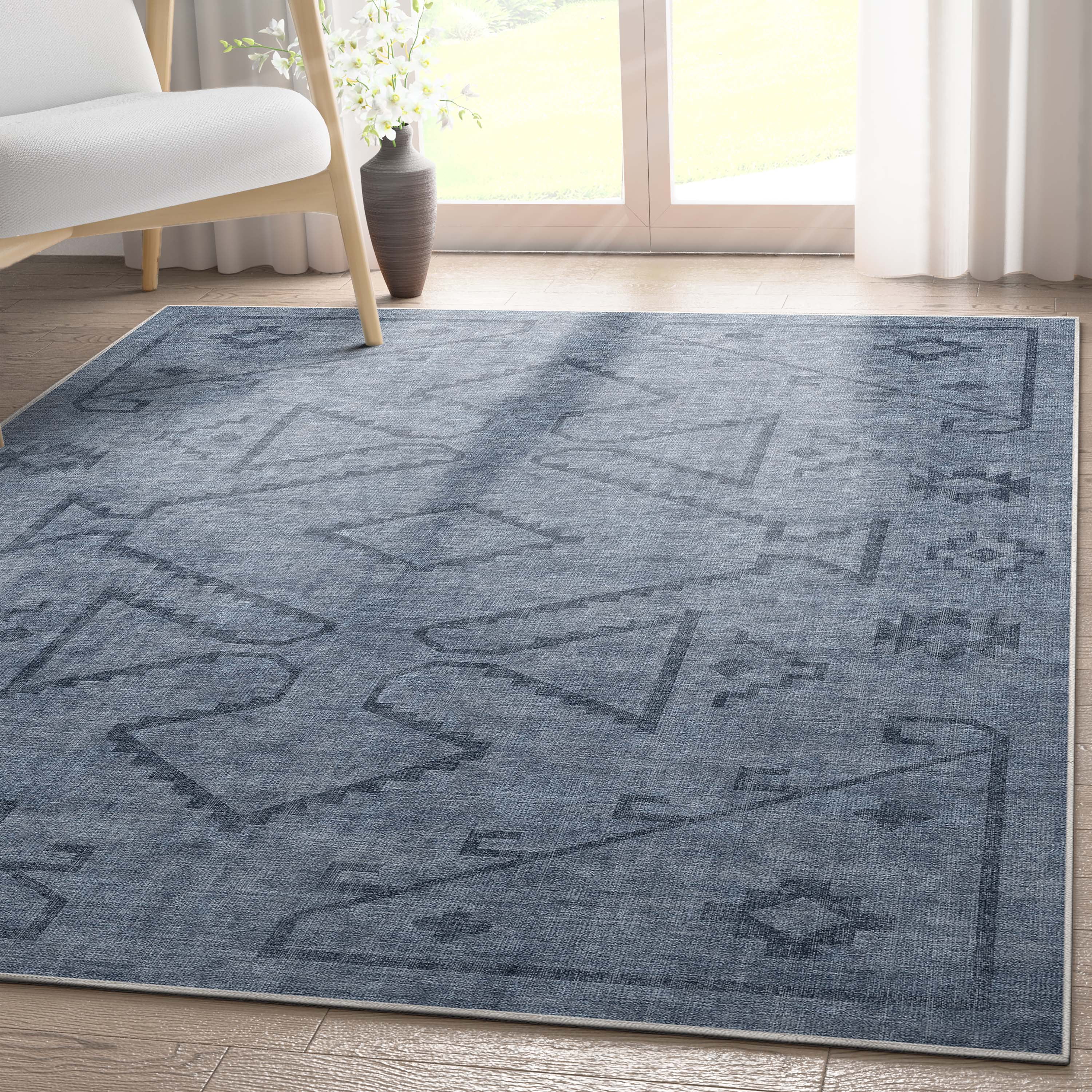 Well Woven Apollo Bottineau Vintage Southwestern Navy Blue Flatweave 3'3" x 5' Area Rug