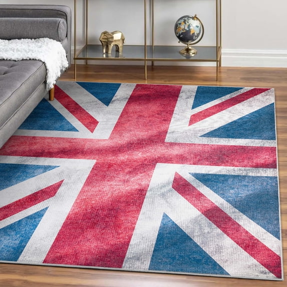 Well Woven Apollo British Flag Red Blue White 5' x 7' Area Rug