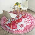 thumbnail image 1 of Well Woven Apollo Chinese Calendar Modern Novelty Red 3'3" Round Easy Clean Lunar Year of the Rabbit Rug, 1 of 1