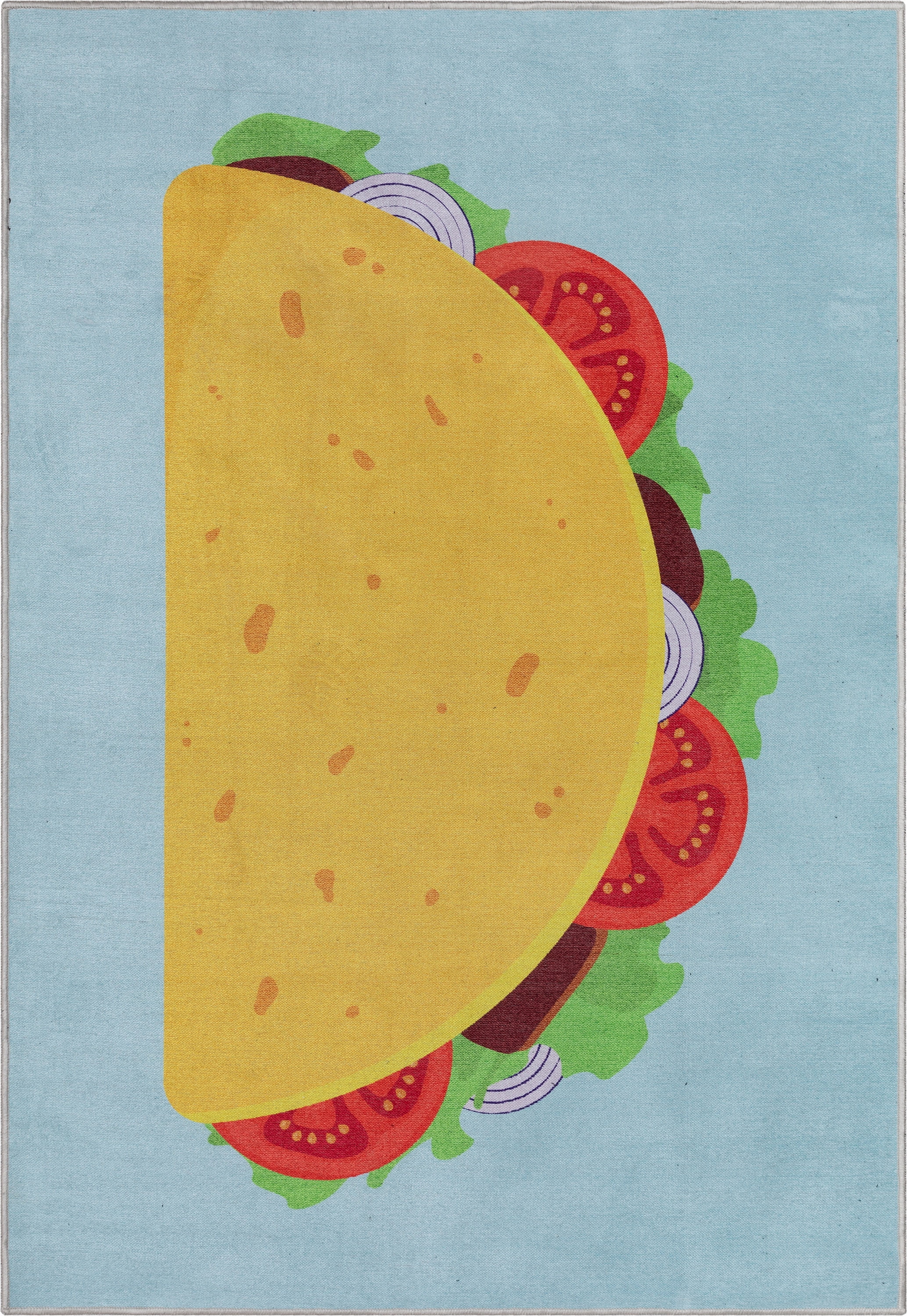 Well Woven Apollo Double Taco Modern Novelty Multi Blue 3'3" x 5' Easy Clean Area Rug