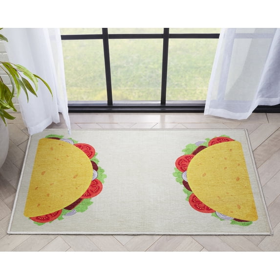 Well Woven Double Taco 2' x 3' Multi Yellow Area Rug