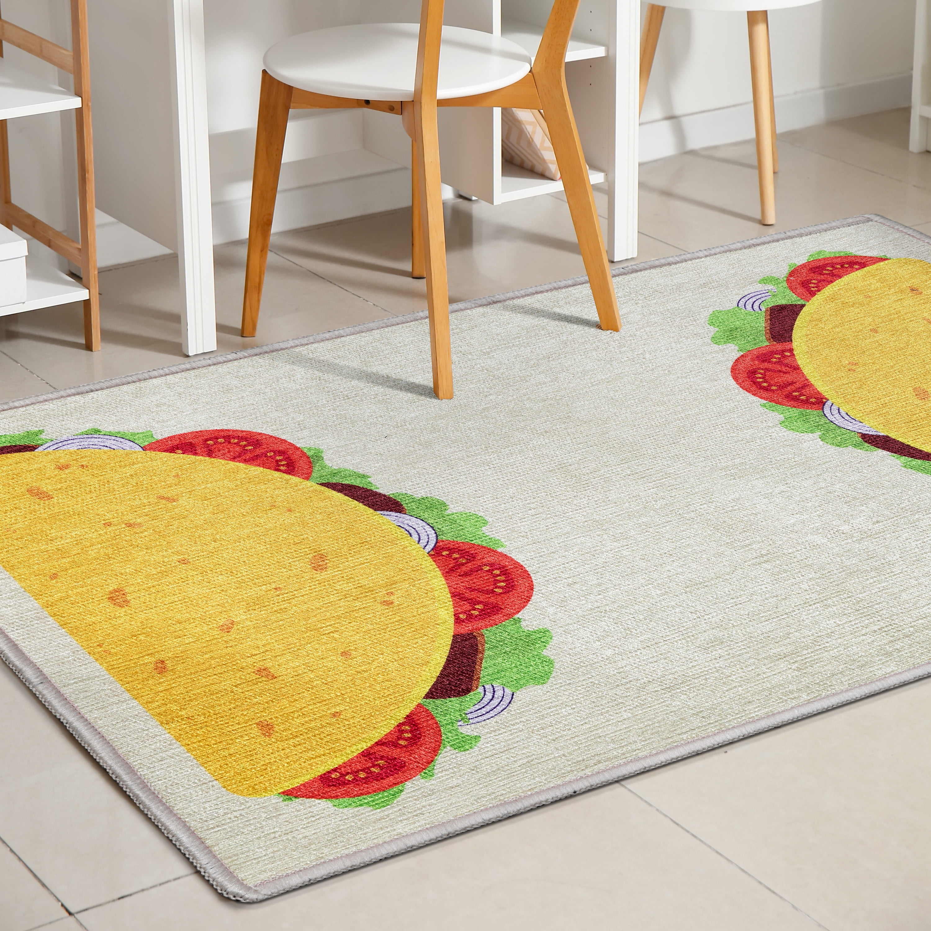 Well Woven Apollo Double Taco Modern Novelty Multi Yellow 3'3" x 5' Easy Clean Area Rug