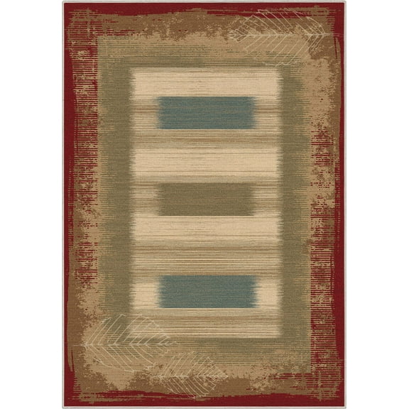 Well Woven Apollo Flatwoven Modern Border Red 5'3" x 7'3" Indoor Area Rug