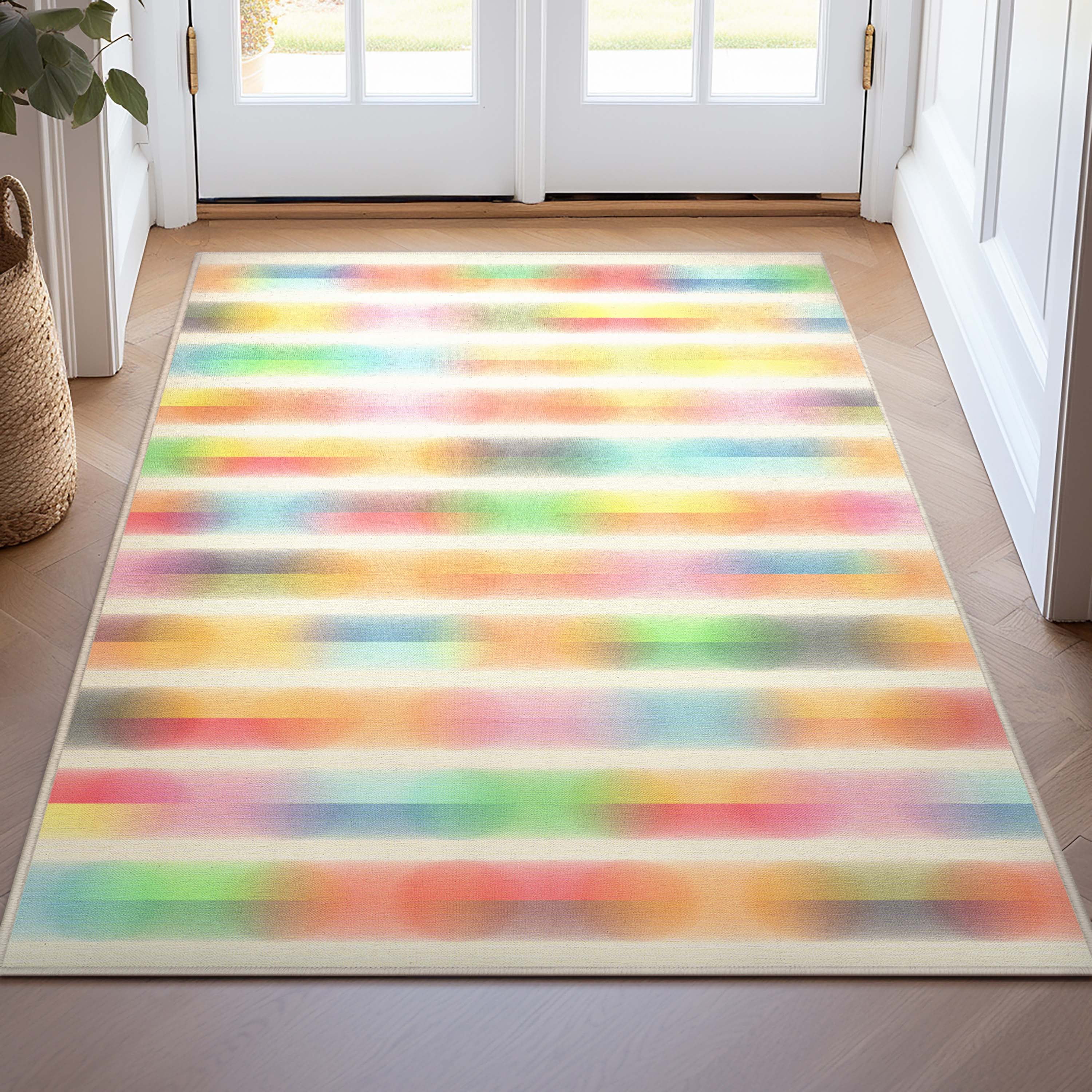 Apollo Multi Color Geometric Kids Washable Area Rug 3'3" x 5'