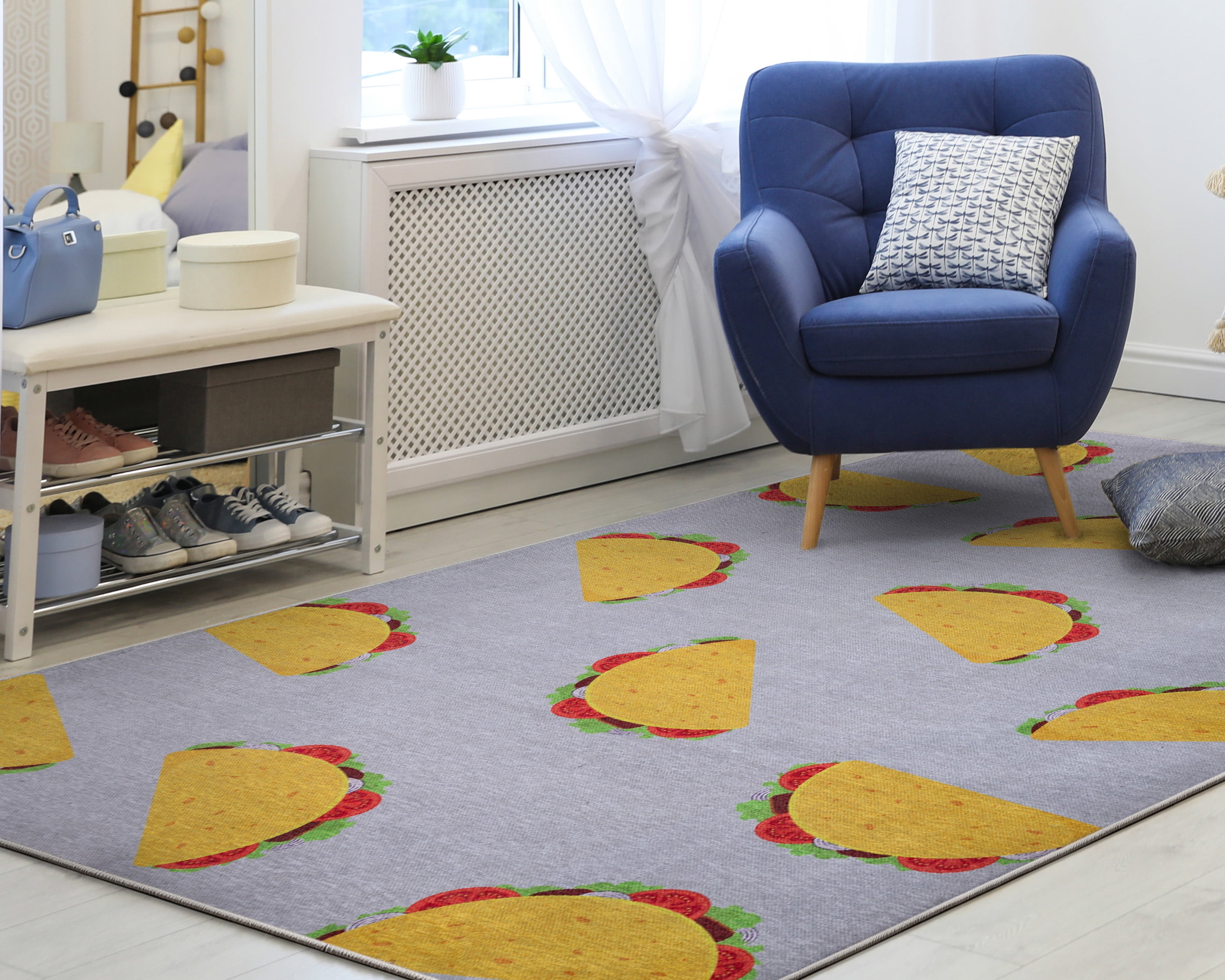 Well Woven Apollo Multi Tacos Modern Novelty Multi Pink 5' x 7' Easy Clean Area Rug