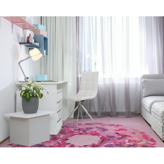 Well Woven Donut with Sprinkles 5' x 7' Pink Area Rug