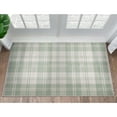 thumbnail image 1 of Well Woven Apollo Plaid Modern Green Flat Pile Easy to Clean 3'3" x 5' Area Rug for Living Room Dining Room Bedroom and Kitchen, 1 of 7