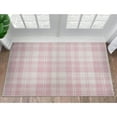 thumbnail image 1 of Well Woven Apollo Plaid Modern Pink Flat Pile Easy to Clean 3'3" x 5' Area Rug for Living Room Dining Room Bedroom and Kitchen, 1 of 7
