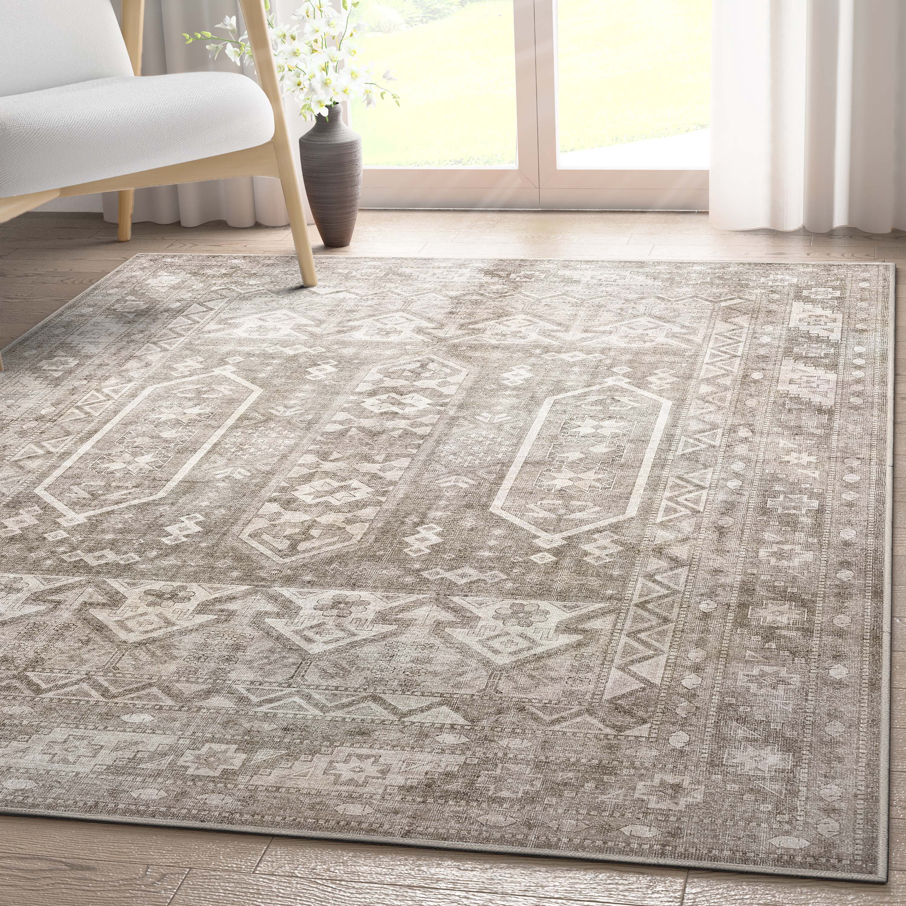 Well Woven Apollo Praha Vintage Tribal Beige Flatweave 3'3" x 5' Area Rug