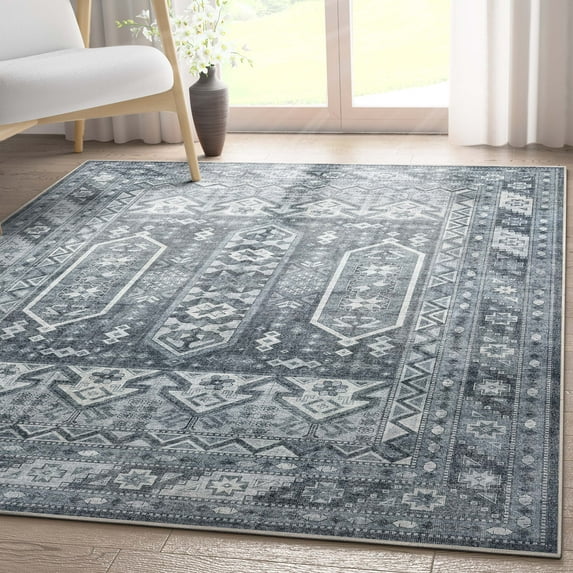 Well Woven Apollo Praha Vintage Tribal Blue Flatweave 3'3" x 5' Area Rug