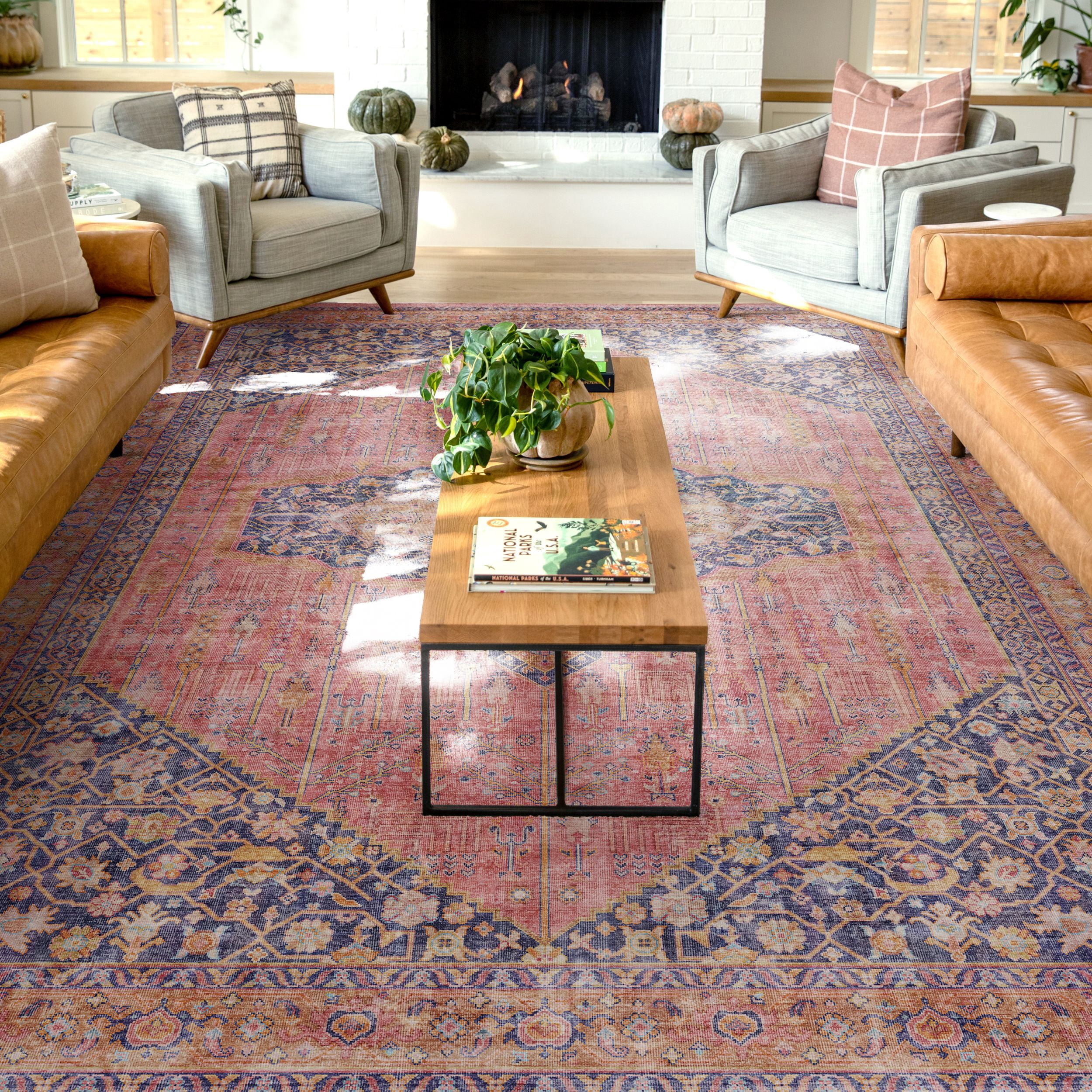 Well Woven Apollo San Marino Vintage Oriental Pink Flatweave 7'7" x 9'10" Area Rug