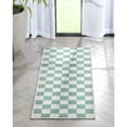 thumbnail image 1 of Well Woven Apollo Square Modern Geometric Green Flat Pile Easy to Clean 2' x 5' Runner Rug for Hallway Entryway Stair and Kitchen, 1 of 6