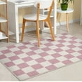 thumbnail image 1 of Well Woven Apollo Square Modern Geometric Pink Flat Pile Easy to Clean 3'3" x 5' Area Rug for Living Room Dining Room Bedroom and Kitchen, 1 of 6