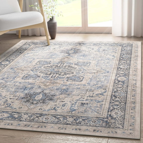 Well Woven Apollo Tirana Vintage Oriental Blue Flatweave 3'3" x 5' Area Rug
