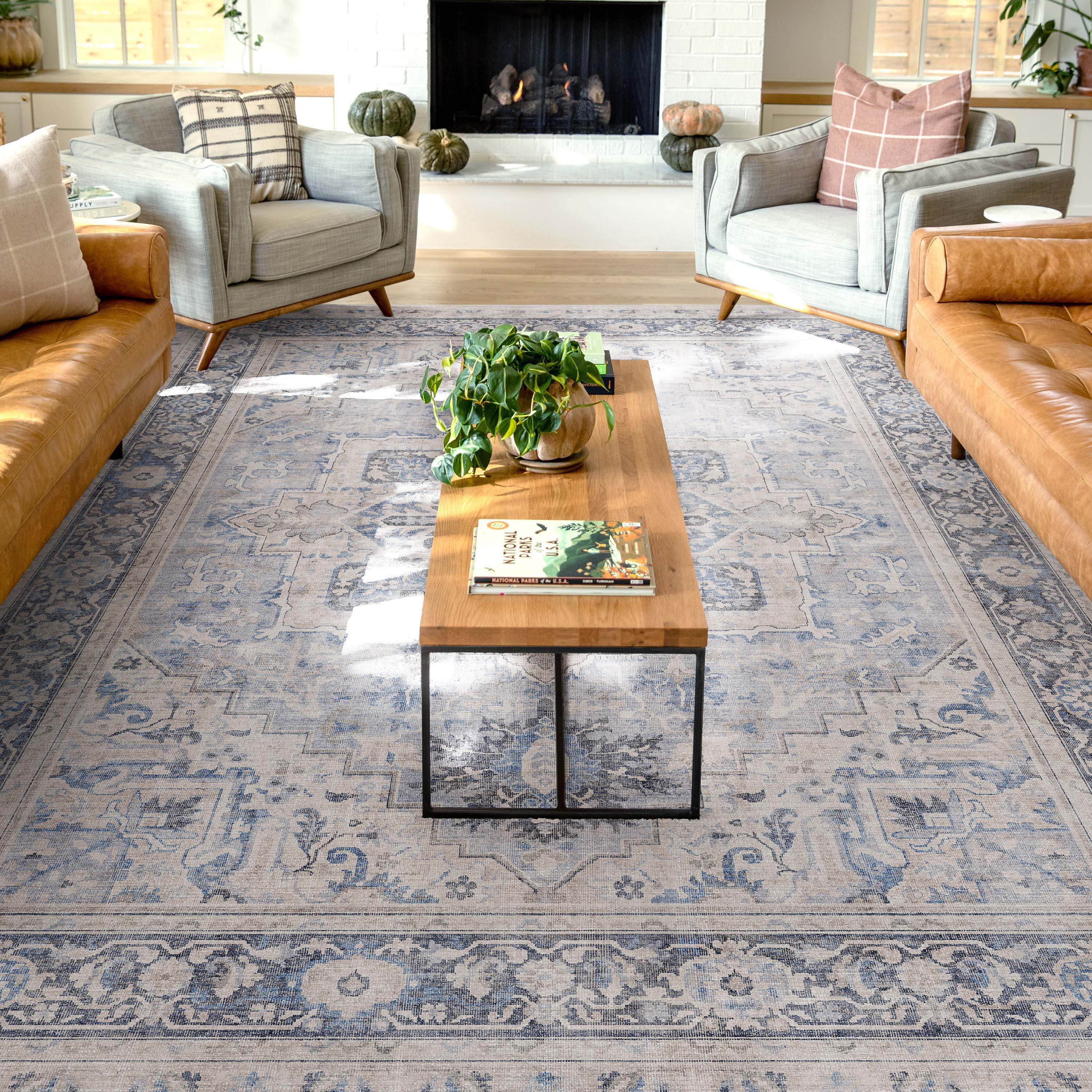 Well Woven Apollo Tirana Vintage Oriental Blue Flatweave 7'7" x 9'10" Area Rug