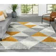 thumbnail image 1 of Well Woven Arden Reily Mid-Century Modern Geometric Triangle Pattern Yellow 3'11" x 5'3" Shag Area Rug, 1 of 9