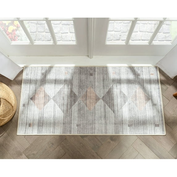 Well Woven Argonne Grey Washable Vintage Style Gabbeh Mat Rug 2x4 (2' x 3'11")