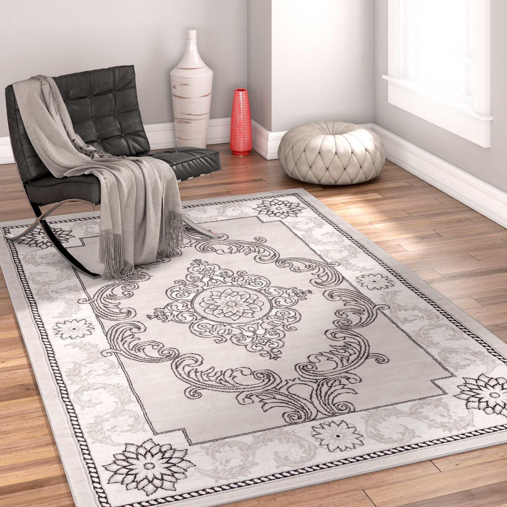 Well Woven Ash Yonderhill Traditional Gray Indoor Area Rug
