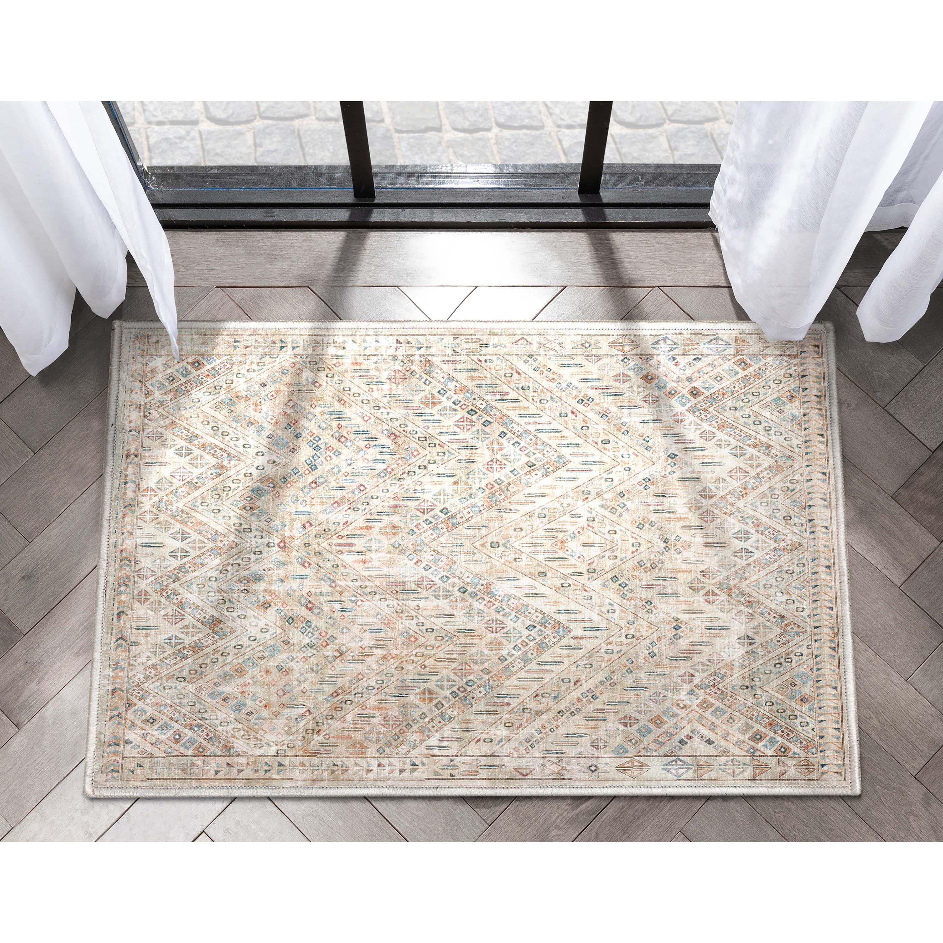 Well Woven Asha Anya Vintage Oriental Ivory Flat-Weave 2' x 3' Area Rug