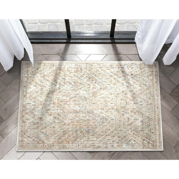 Well Woven Asha Anya Vintage Oriental Ivory Flat-Weave 2' x 3' Area Rug