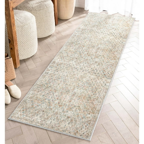 Well Woven Asha Anya Vintage Tribal Ivory 2'3" x 7'3" Runner Rug