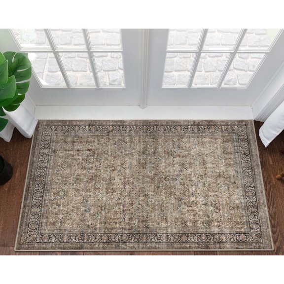 Well Woven Asha Delphine Vintage Persian Oriental Beige 3'11" x 5'3" Flat-Weave Area Rug