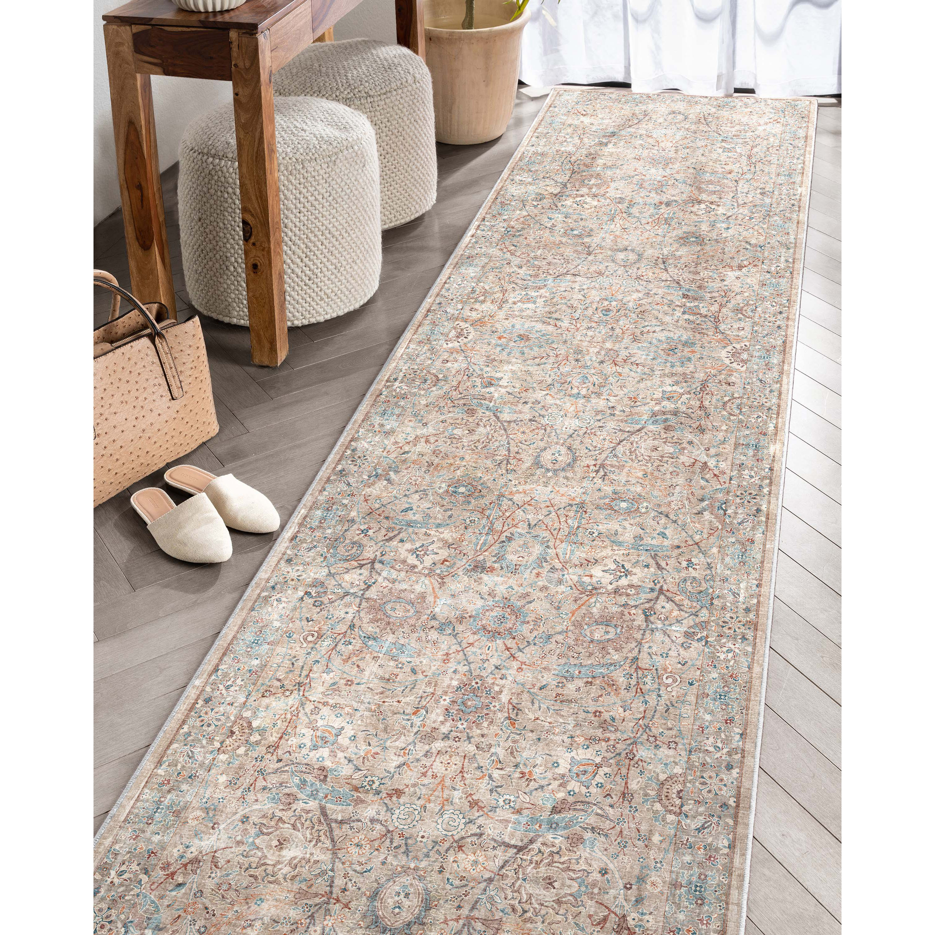 Well Woven Asha Emilia Vintage Oriental Ivory 2'7" x 9'6" Runner Rug