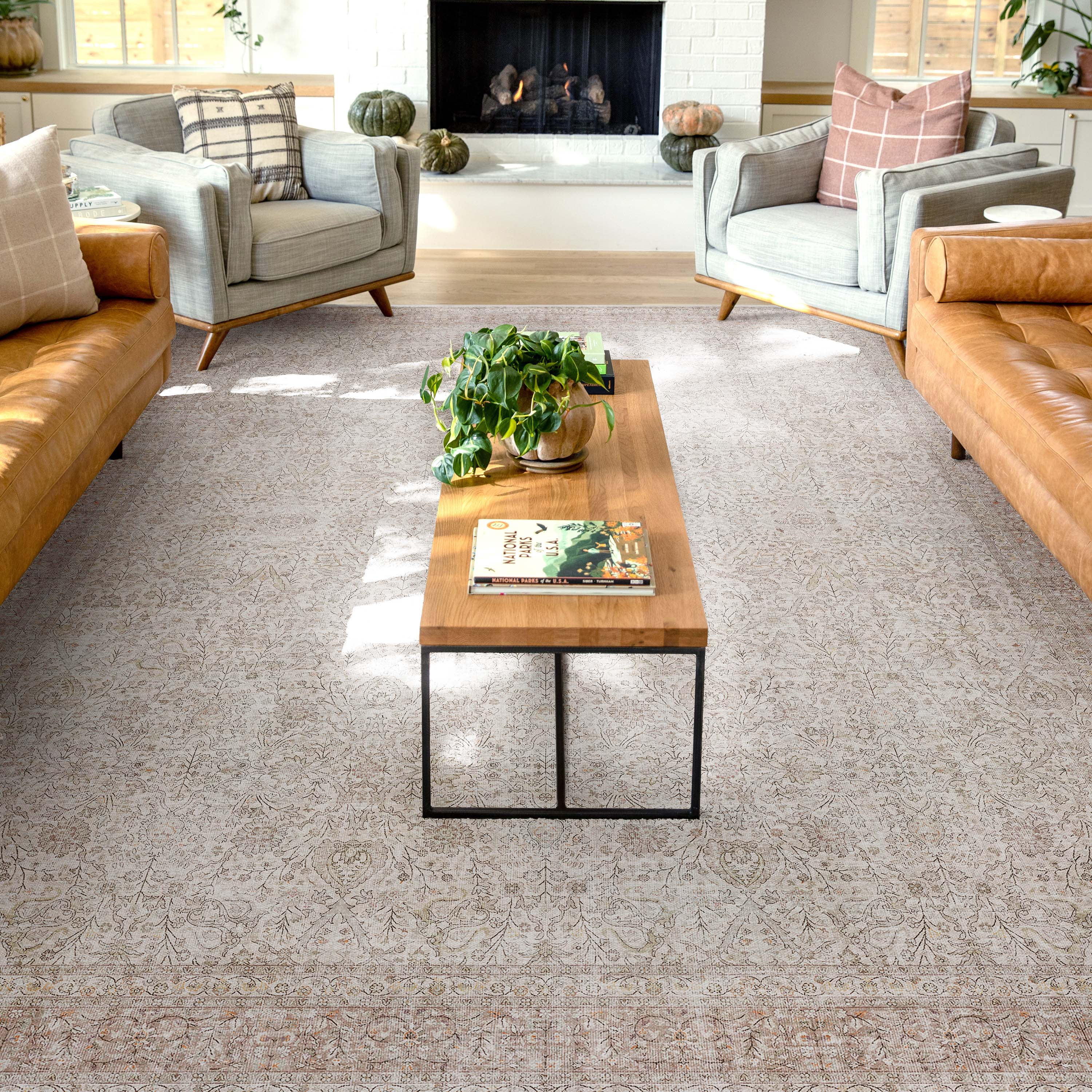 Beige 5' x 7' Flat-Weave Synthetic Reversible Area Rug