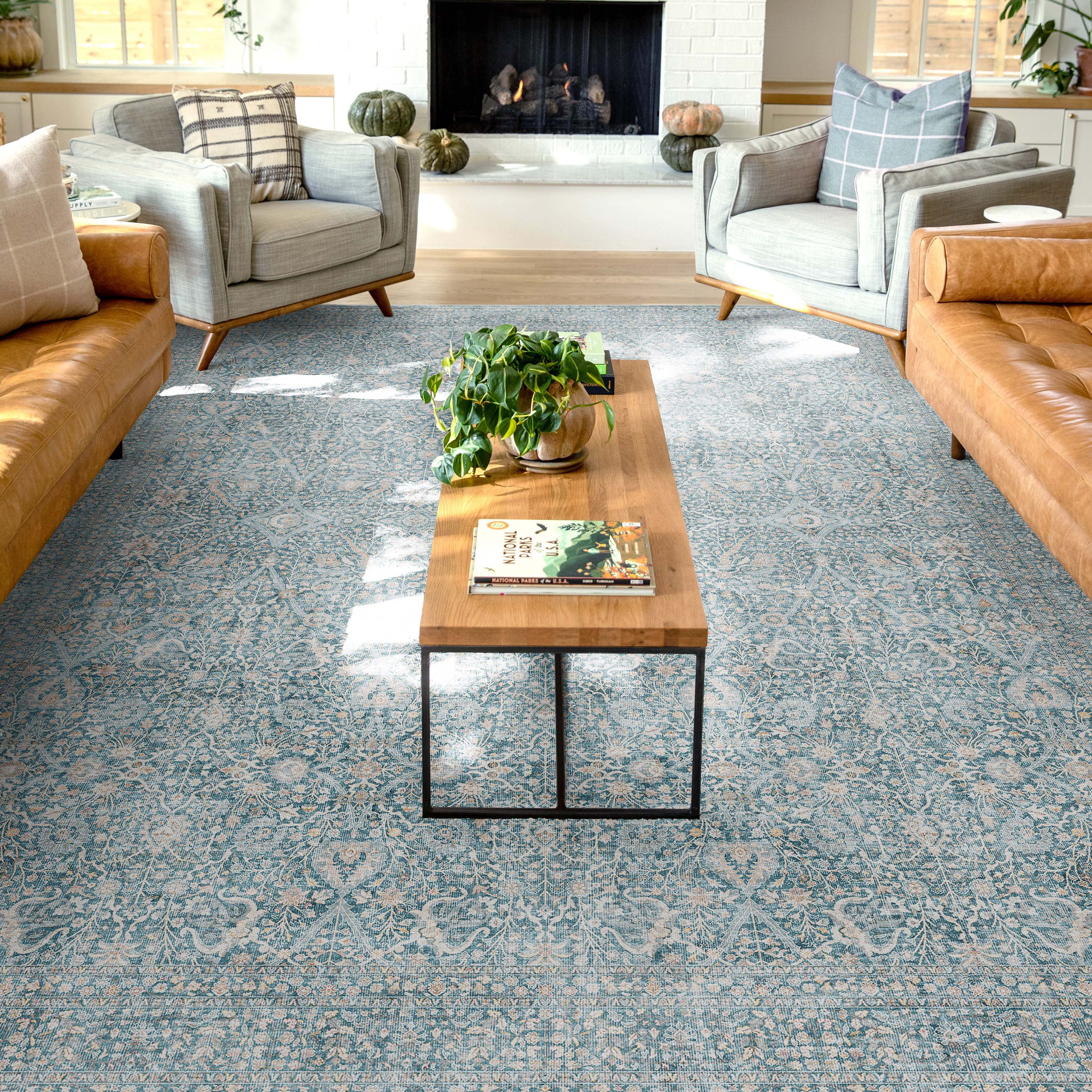 Well Woven Asha Isolde Vintage Oriental Blue 9'10" x 13' Flat-Weave Area Rug