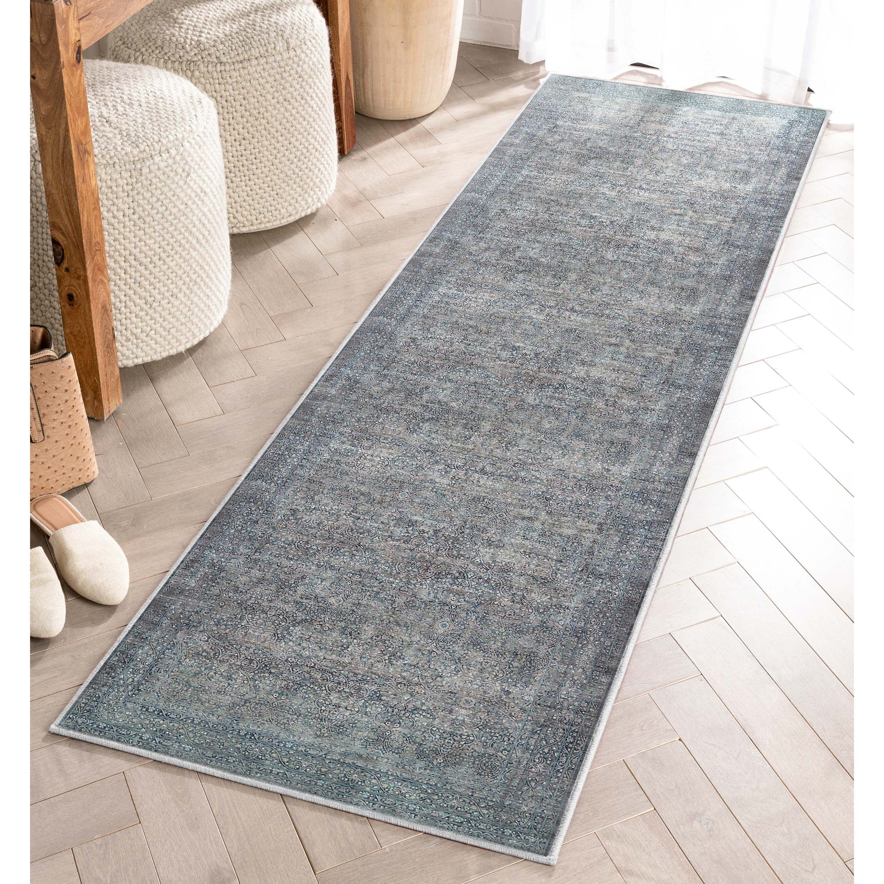 Well Woven Asha Juliette Vintage Oriental Blue 2'3" x 7'3" Runner Rug