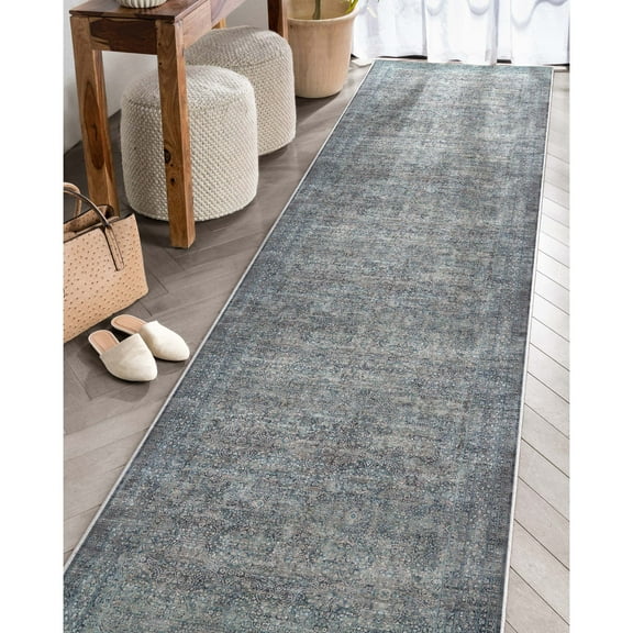 Well Woven Asha Juliette Vintage Oriental Blue 2'7" x 9'6" Runner Rug