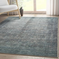Well Woven Asha Juliette Vintage Oriental Blue 3'11" x 5'3" Machine Washable Area Rug