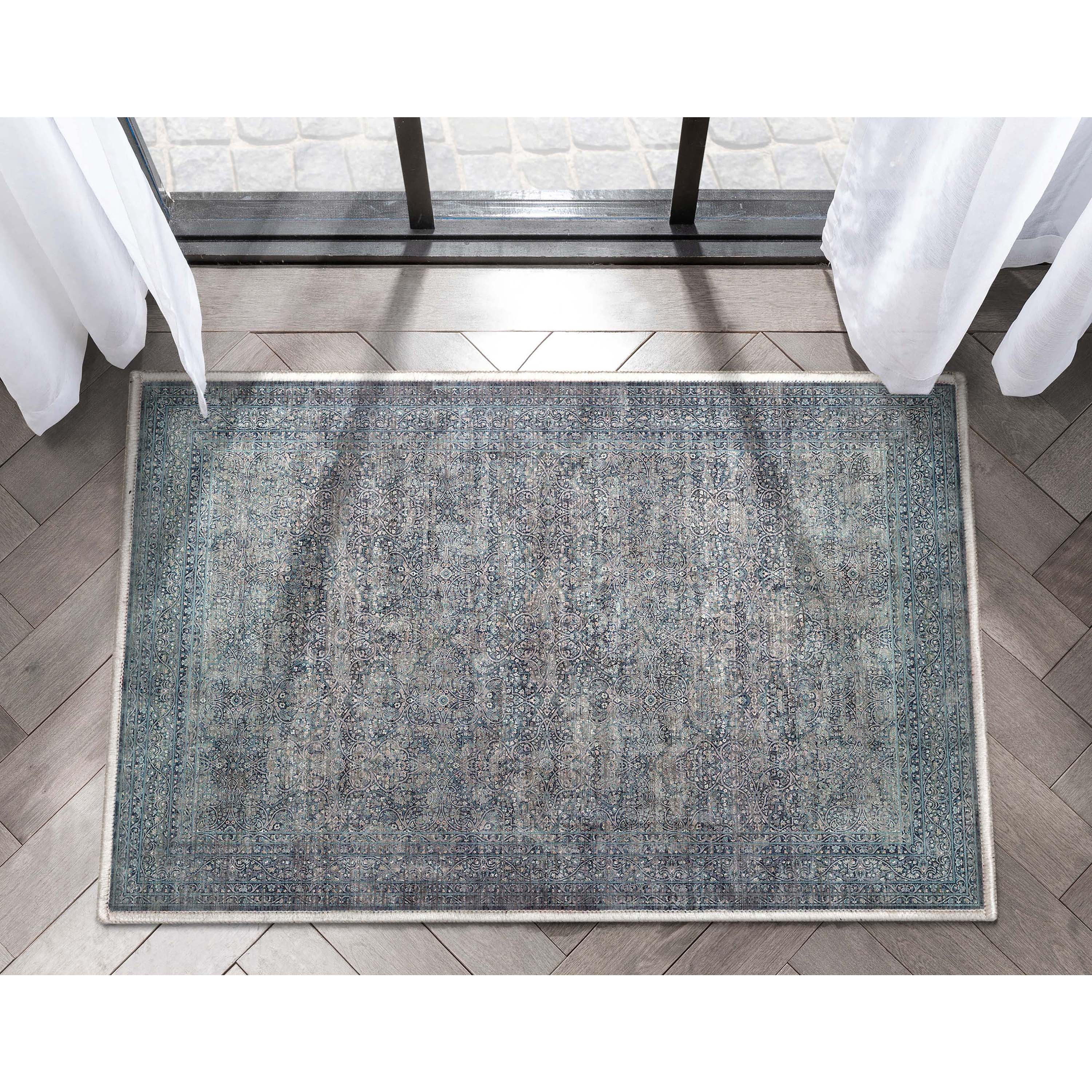 Well Woven Asha Juliette Vintage Oriental Blue Flat-Weave 2' x 3' Area Rug