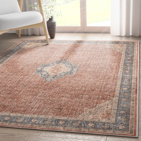Well Woven Asha Lilith Vintage Oriental Red Blue 5'3" x 7'3" Area Rug