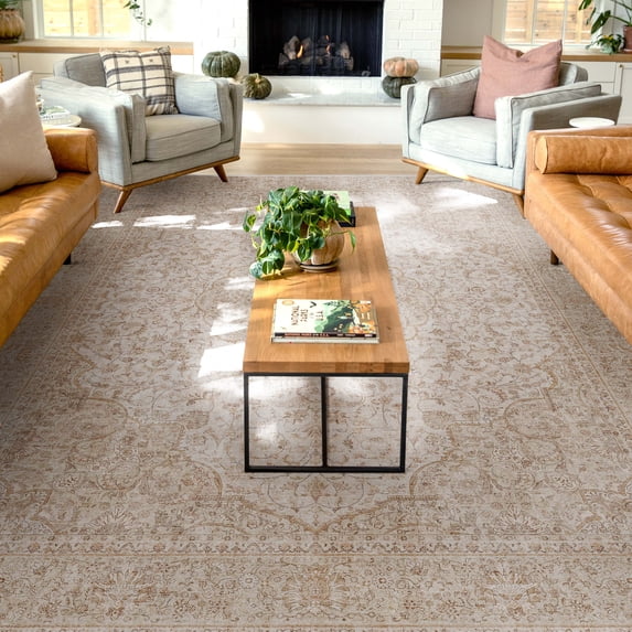 Well Woven Asha Odette Vintage Oriental Beige 9'10" x 13' Area Rug