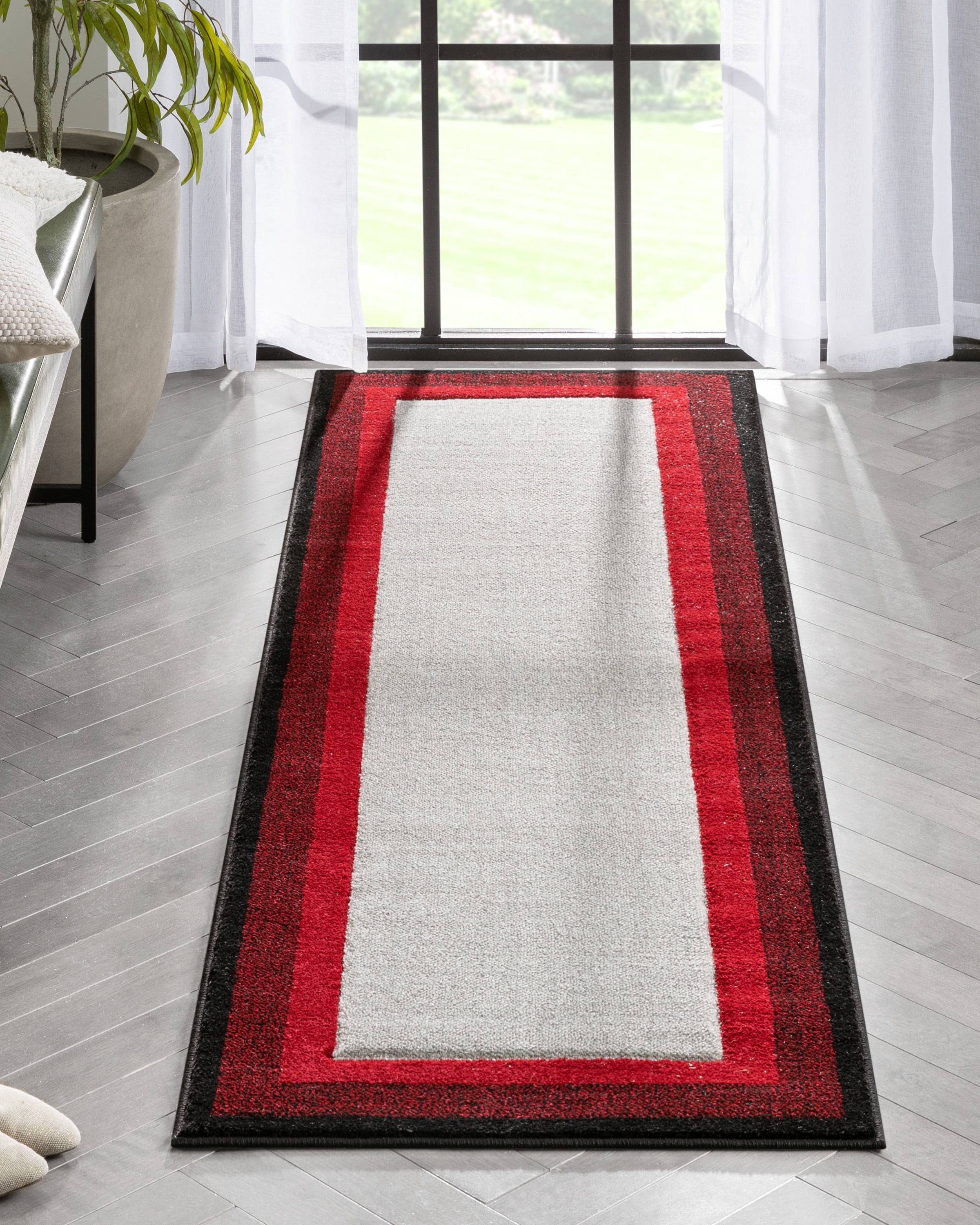 Border Rug Runner Well Woven Astrid Arian Border, Modern, Kids Border, Modern, Kids Red 2 ...