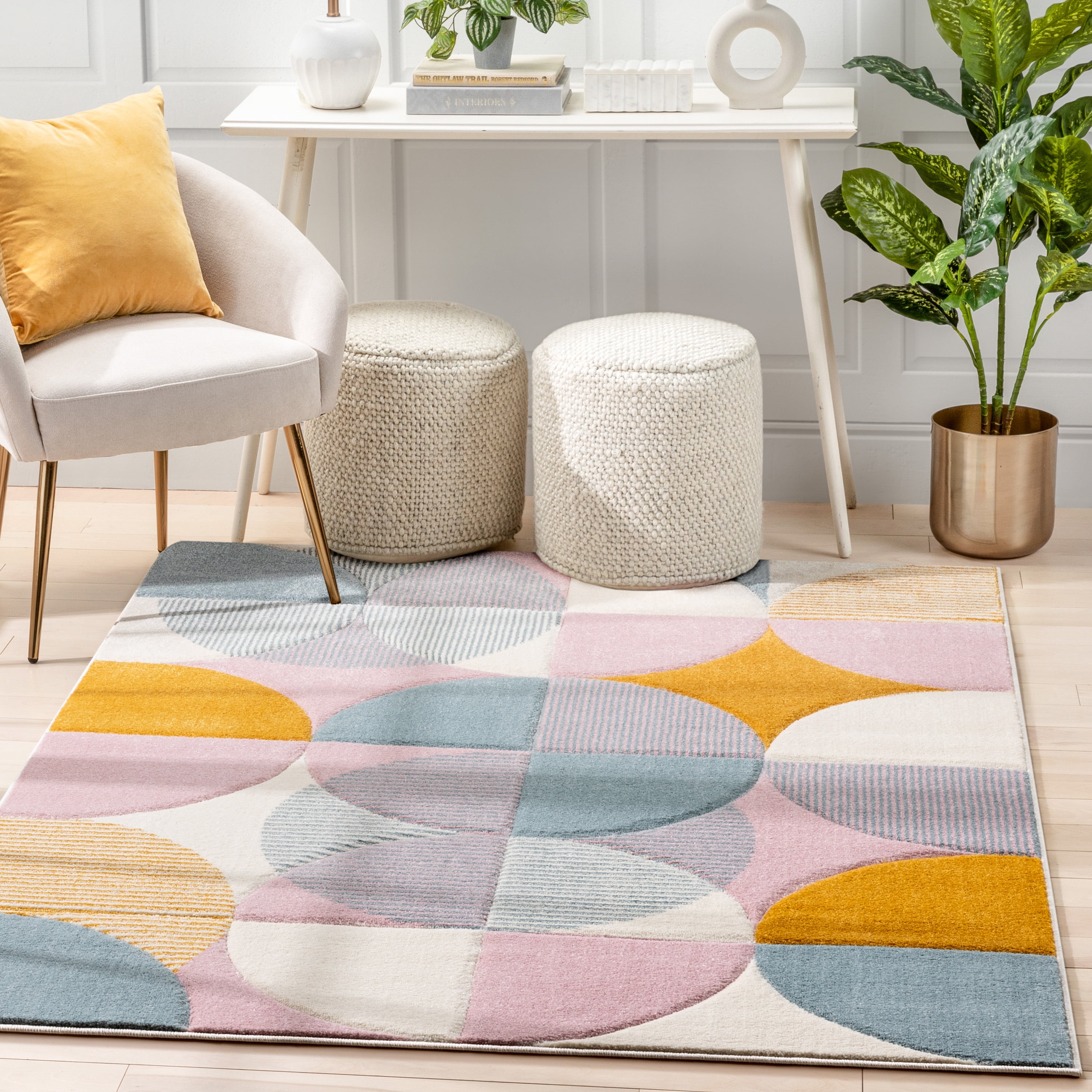 Fixed Area Rug Well Woven Astrid Geometric Area Rug, 3' x 5', Dramatic High-Low ...