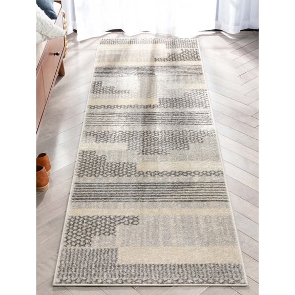 Well Woven Athena Moroccan Tribal Light Grey 2' x 7'3" Runner Rug