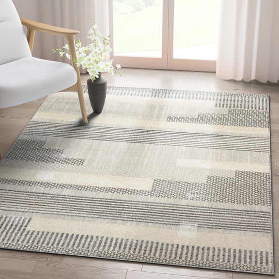 Well Woven Athena Moroccan Tribal Light Grey 5'3" x 7'3" Area Rug