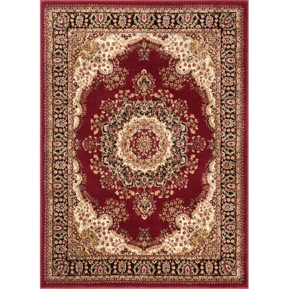 Well Woven Aurora Medallion Contemporary Persian Area Rugs, Red