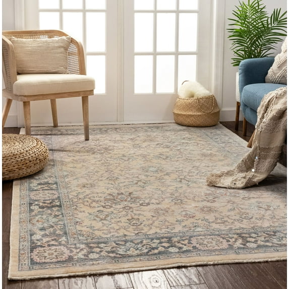 Well Woven Bailey Ivory & Beige Vintage Oriental Floral Area Rug