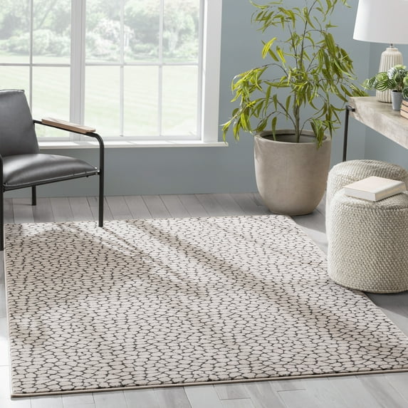 Well Woven Baldwin Asher Modern Geometric Ivory Soft 6'7" x 9'3" Area Rug