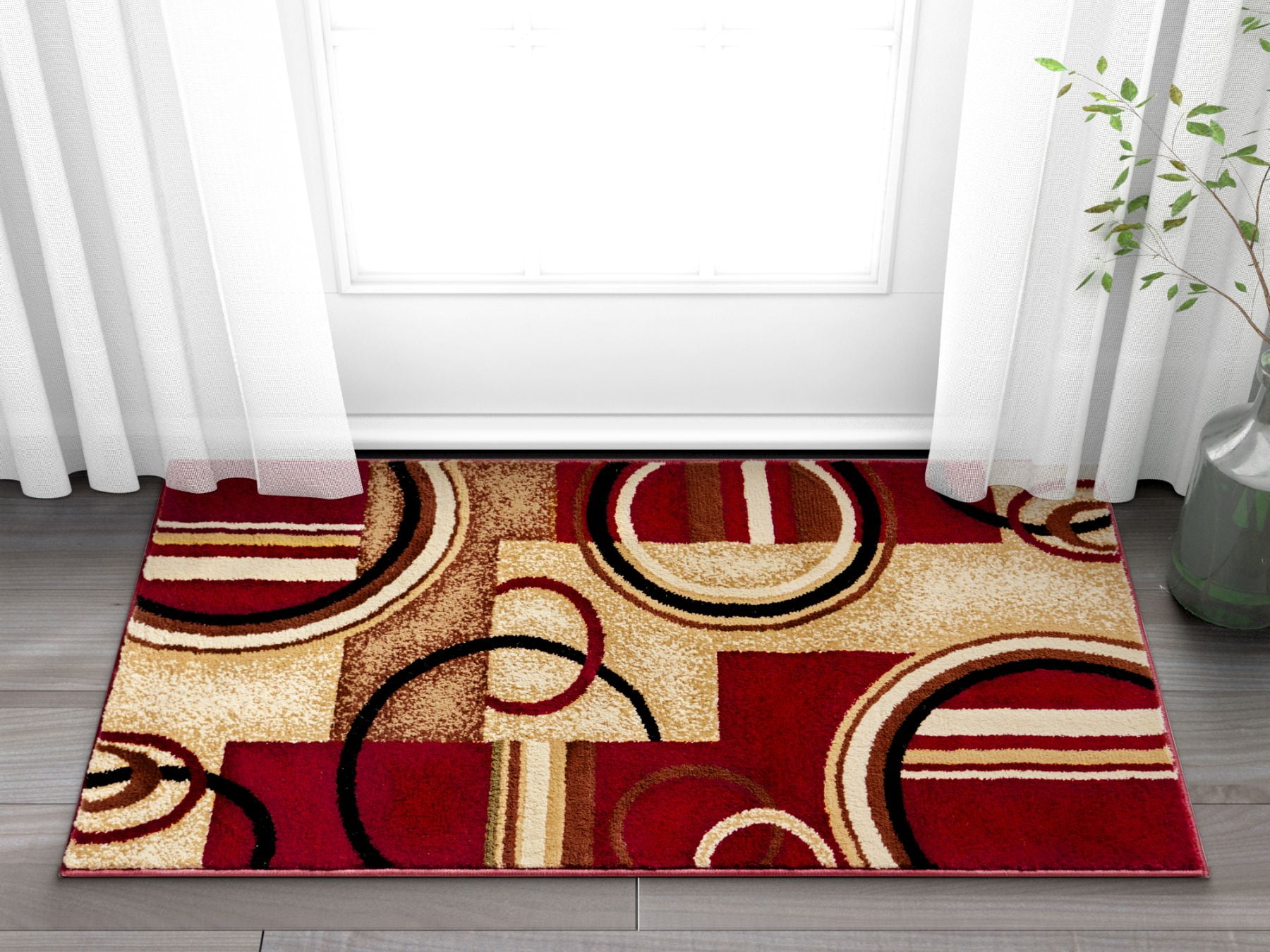 Well Woven Barclay Arcs & Shapes Modern Geometric Red 2'3" x 3'11" Area