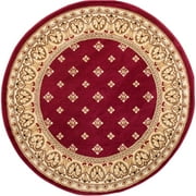 Well Woven Barclay Hudson Terrace Transitional Oriental Border Red 3'11" Round Area Rug