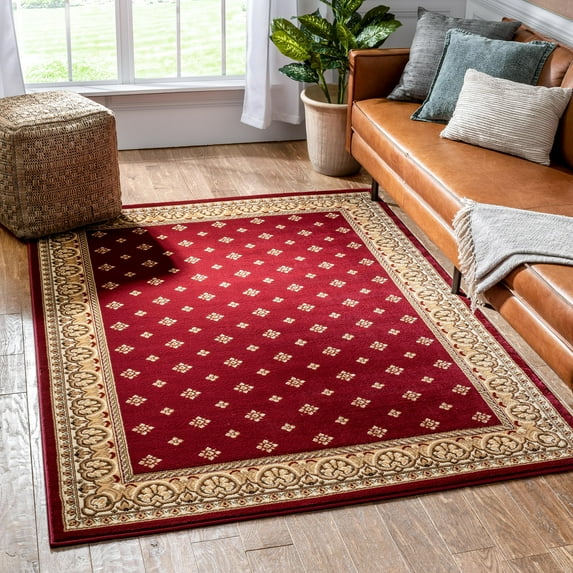 Well Woven Barclay Hudson Terrace Transitional Oriental Border Red 6'7'' x 9'6'' Area Rug