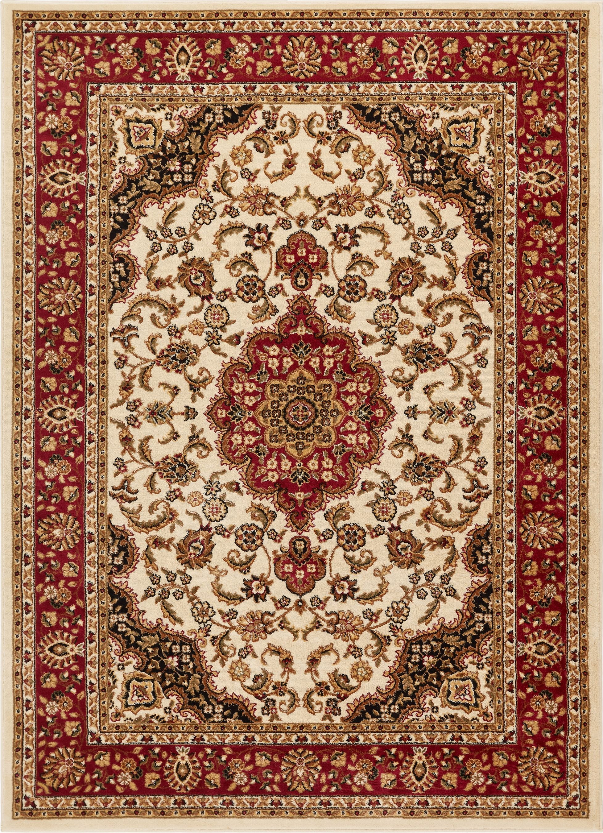 Well Woven Barclay Medallion Kashan Traditional Oriental & Persian Ivory 7'10" x 9'10" Area Rug