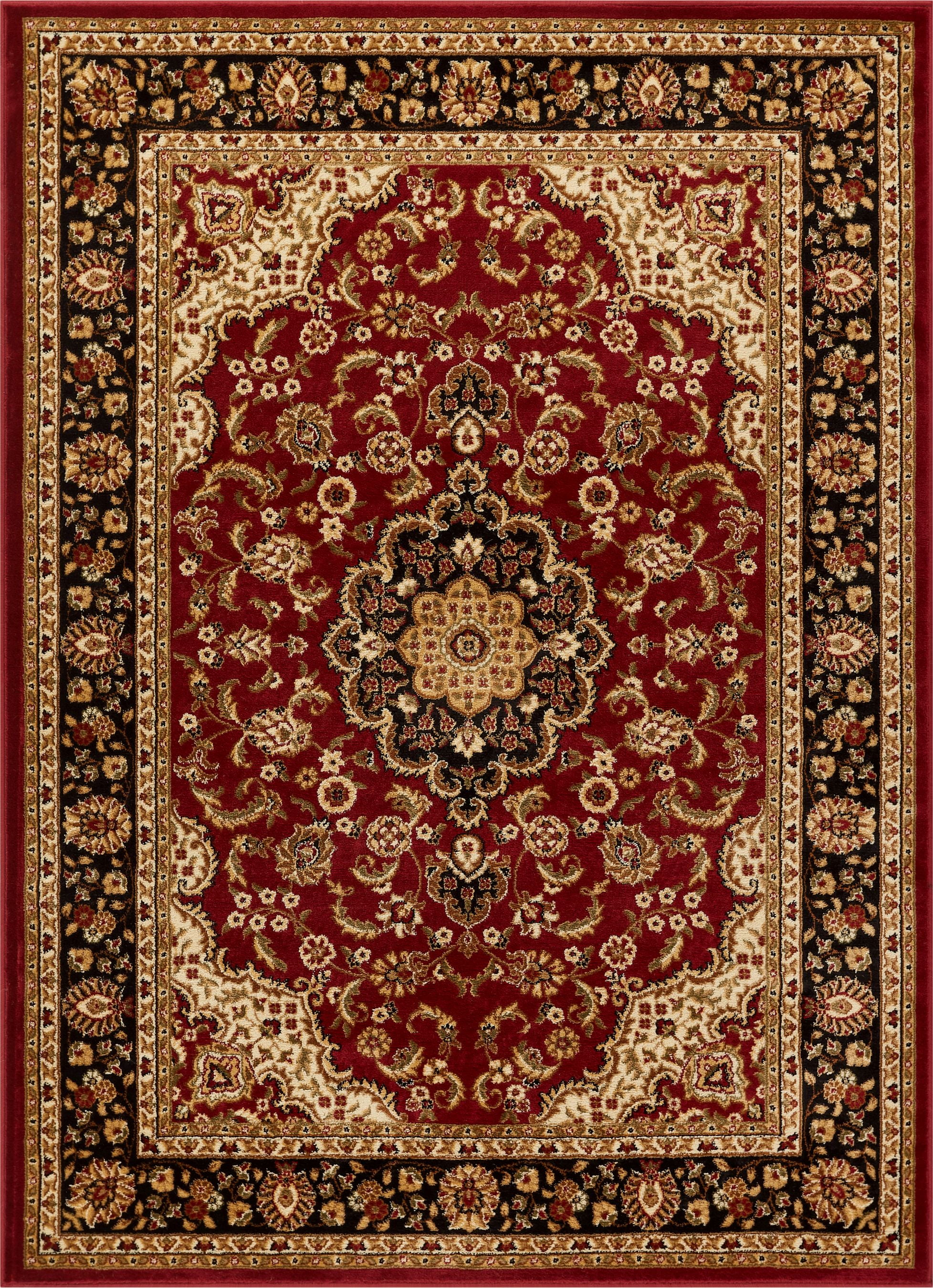 Red Gold Rug Well Woven Barclay Medallion Kashan Traditional Oriental & Persian Red ...