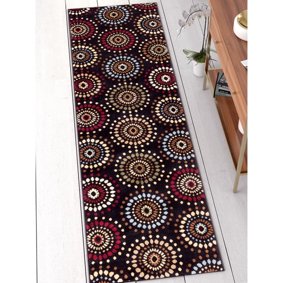 Well Woven Barclay Orchid Fields Modern Geometric Black 2'3" x 7'3" Runner Rug