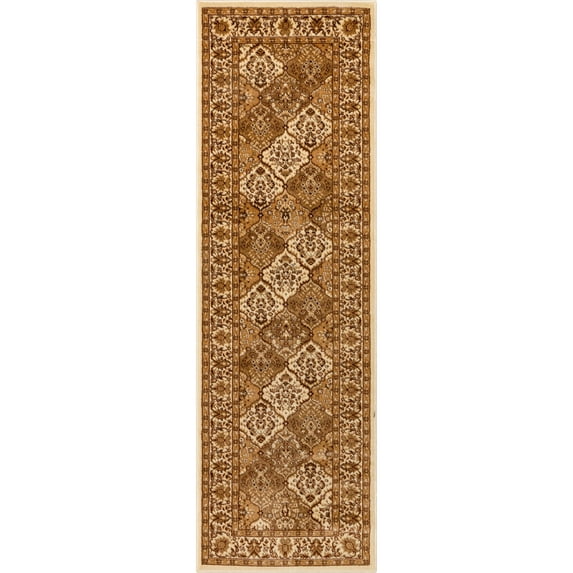 Well Woven Barclay Pyla Traditional Oriental Panel Ivory 2'3" x 7'3" Runner Rug